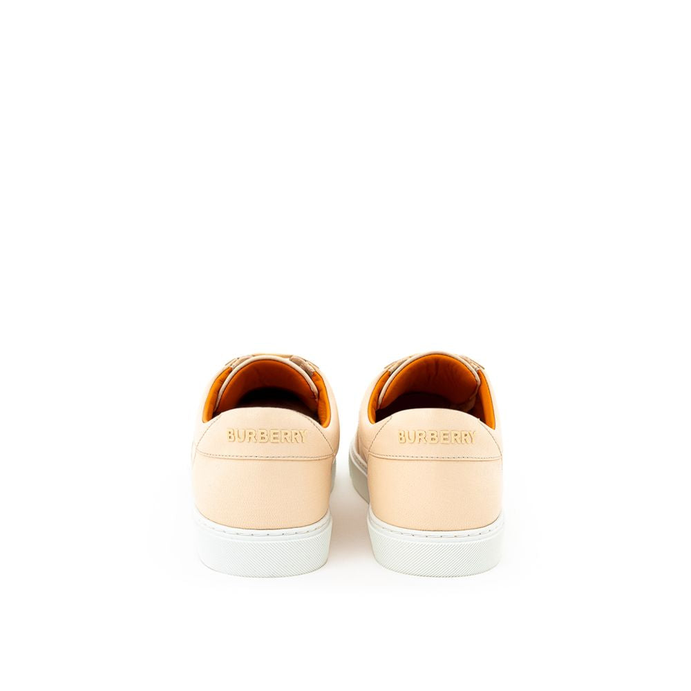 Pink Leather Low Top Sneakers