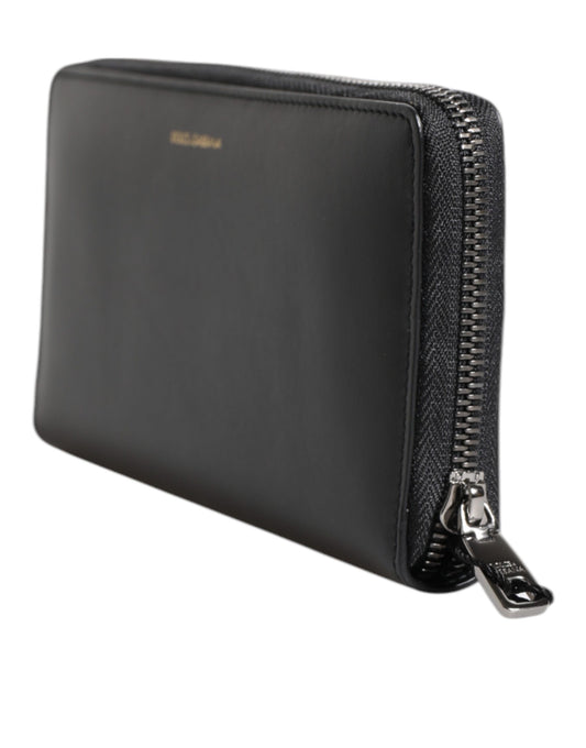 Black Blue Exotic Leather Embossed Continental Wallet