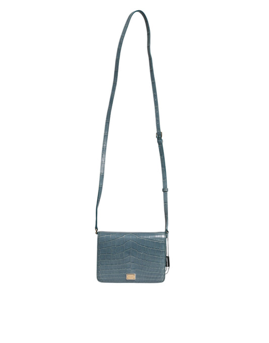 Vihreä eksoottinen nahka DG Plaque Crossbody -minilaukku