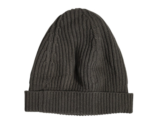 Green Wool DG Plaque Knitted Winter Beanie Hat