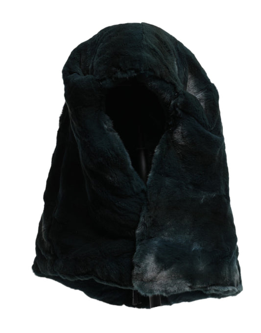 Black Weasel Fur Womens Beanie Hat