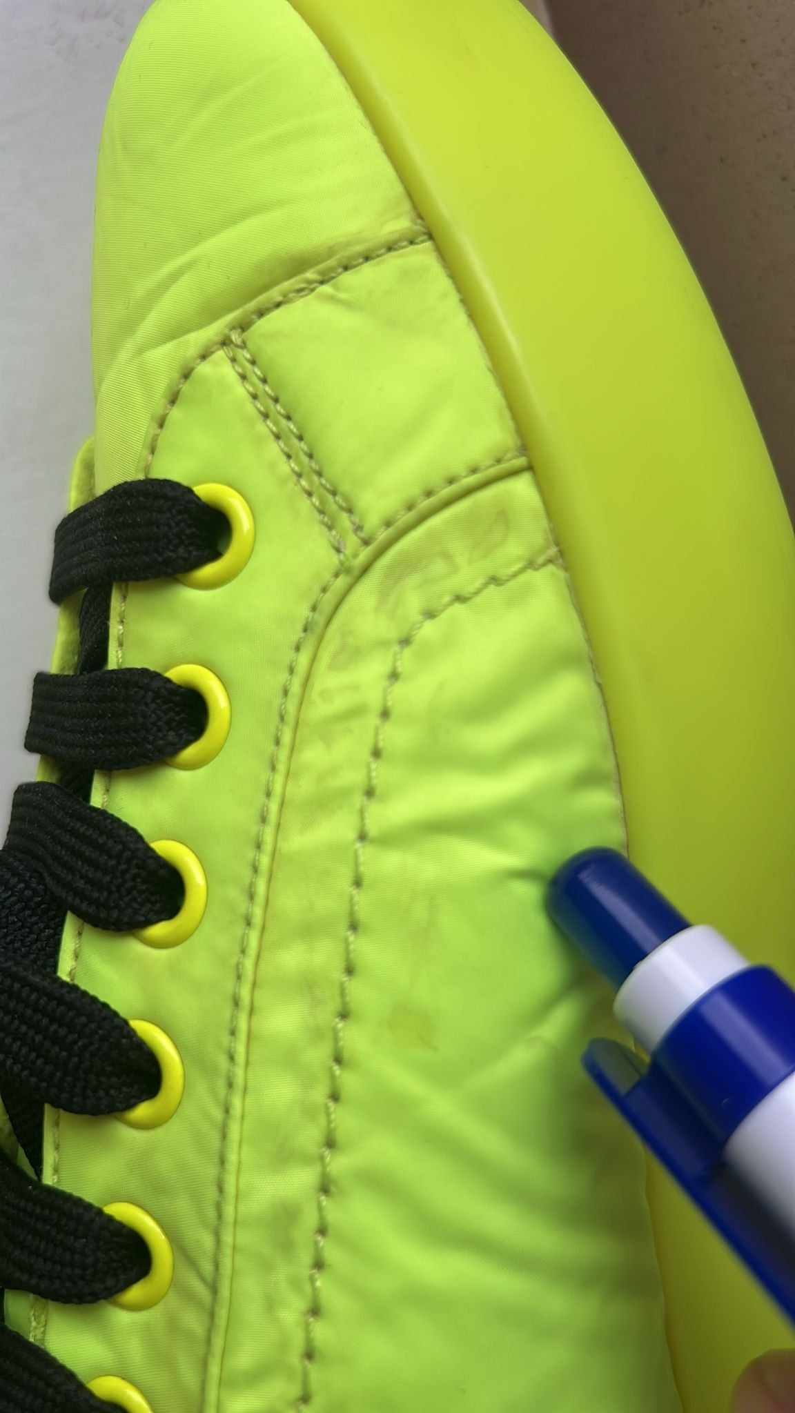 Neon Green Logo Tape Low Top Sneakers Shoes