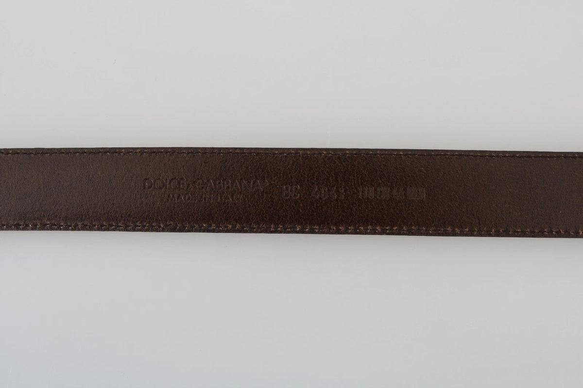 Blue Perforated Leather Gray Buckle Belt