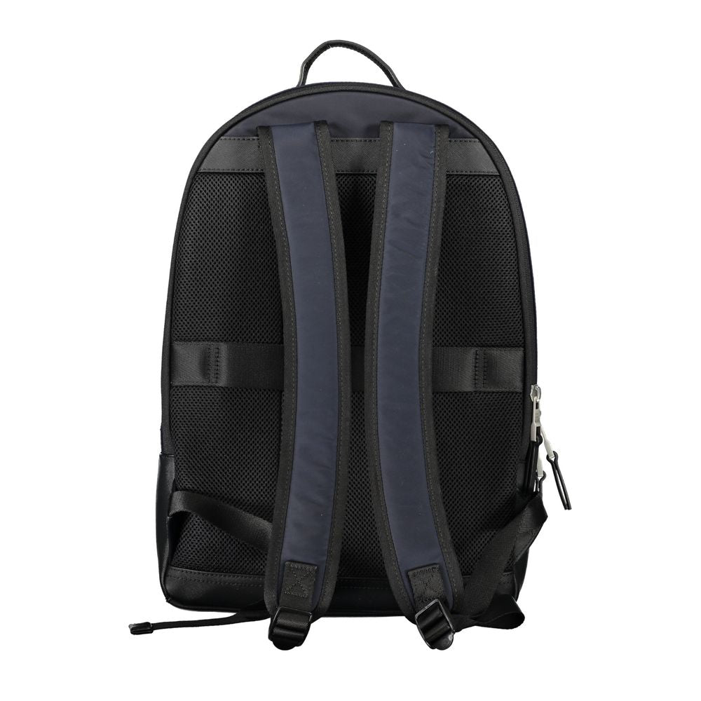 Blue Polyester Men Backpack