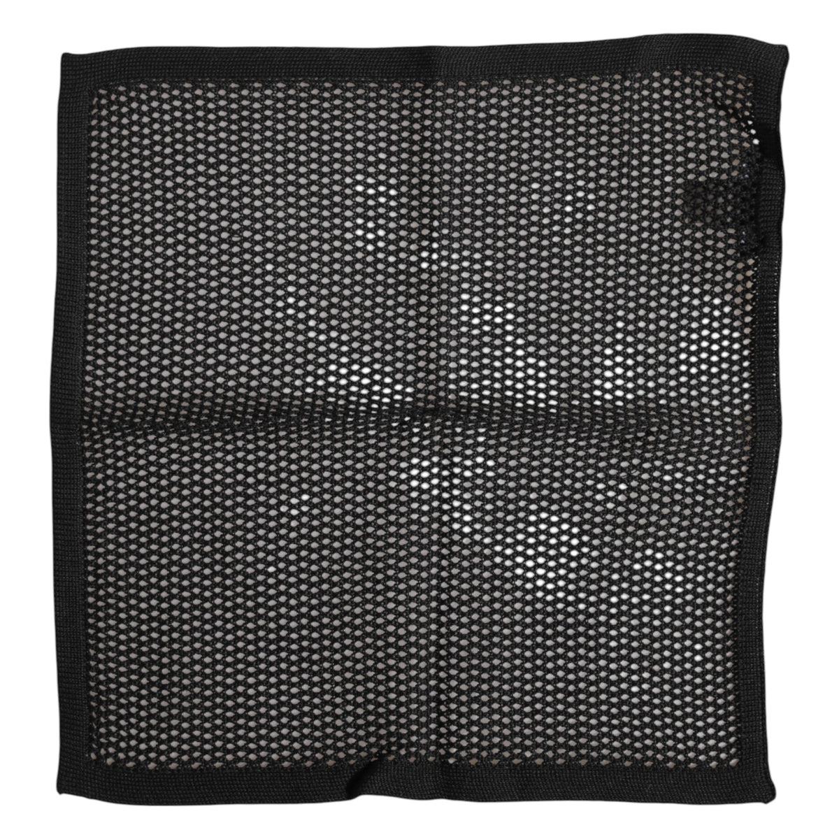 Black Patterned Cotton Square Foulard Scarf
