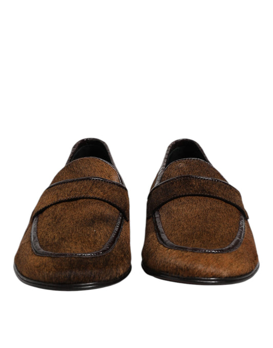 Brown Loafers Leather Slip On Men Dress Shoes