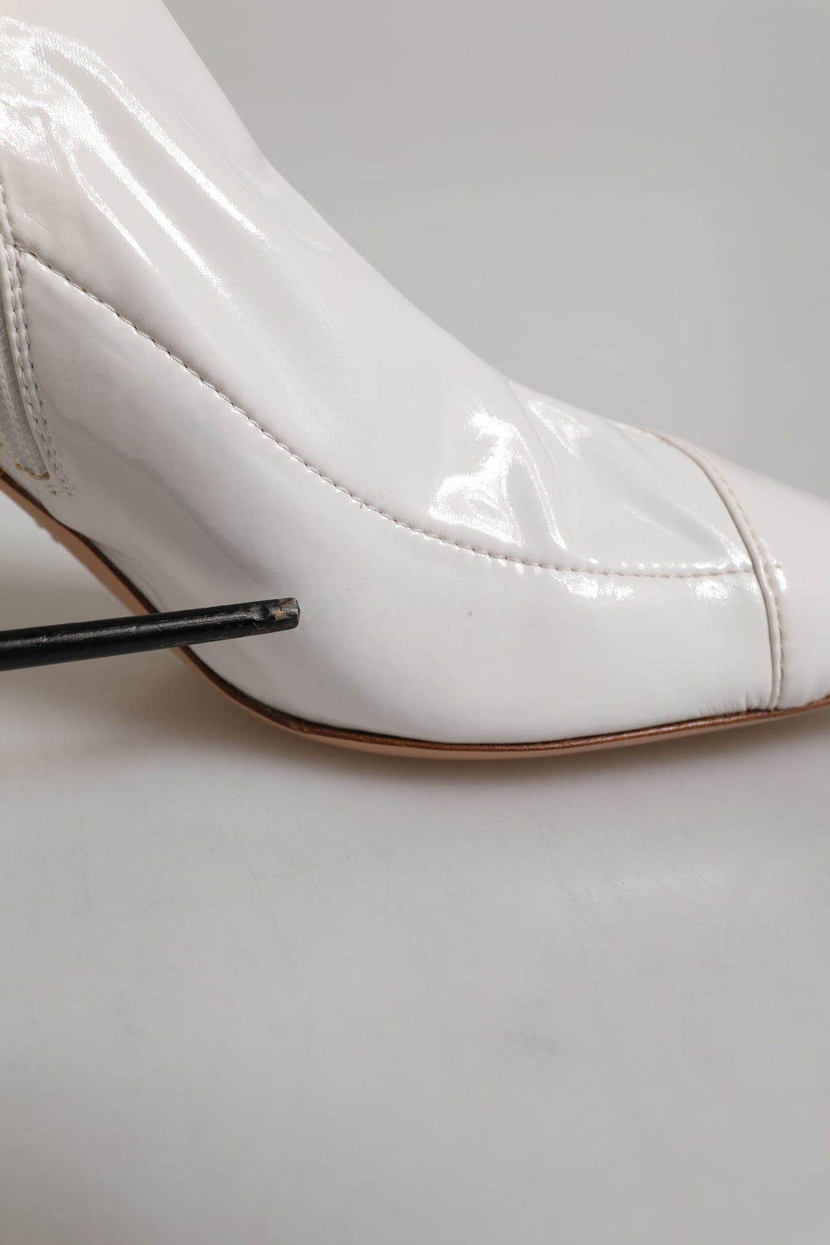 White Stiletto Heels Mid Calf Boots Shoes