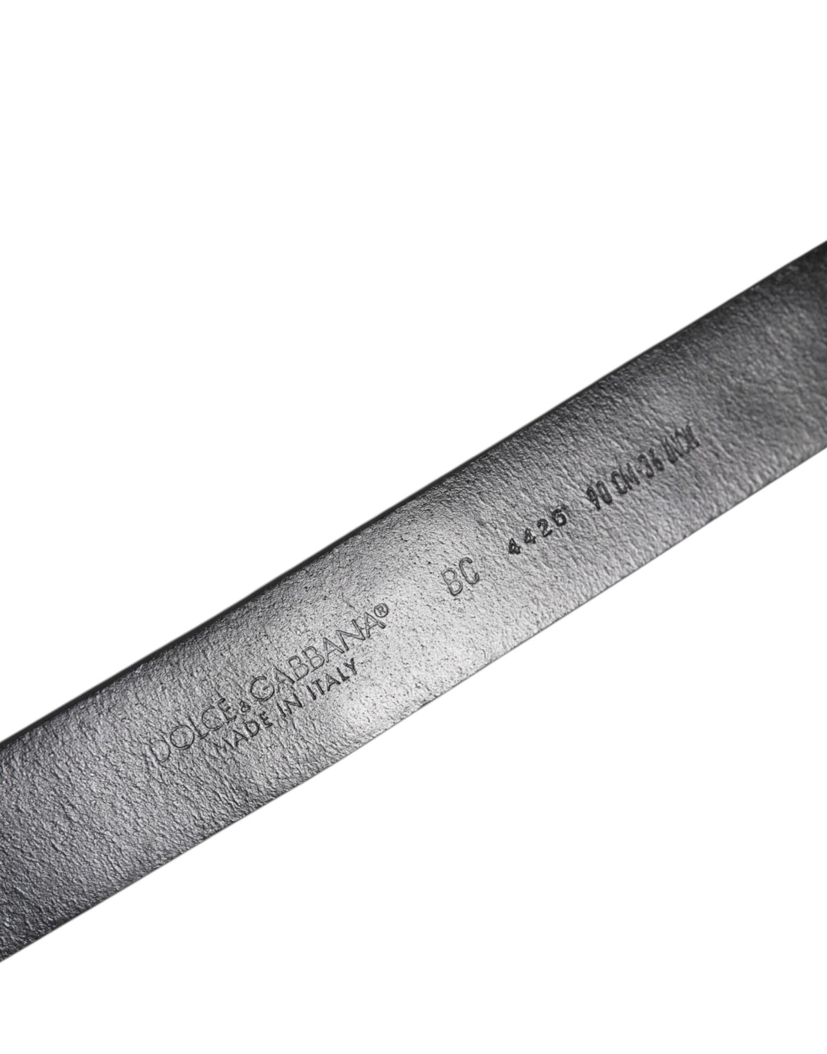 Black Studded Leather Metal Logo Buckle Belt