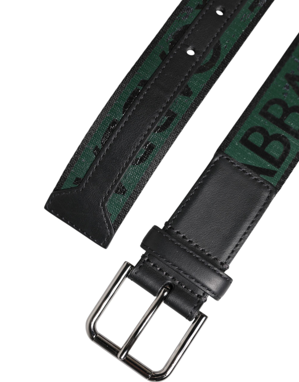 Green Black Polyester DG Logo Buckle Belt