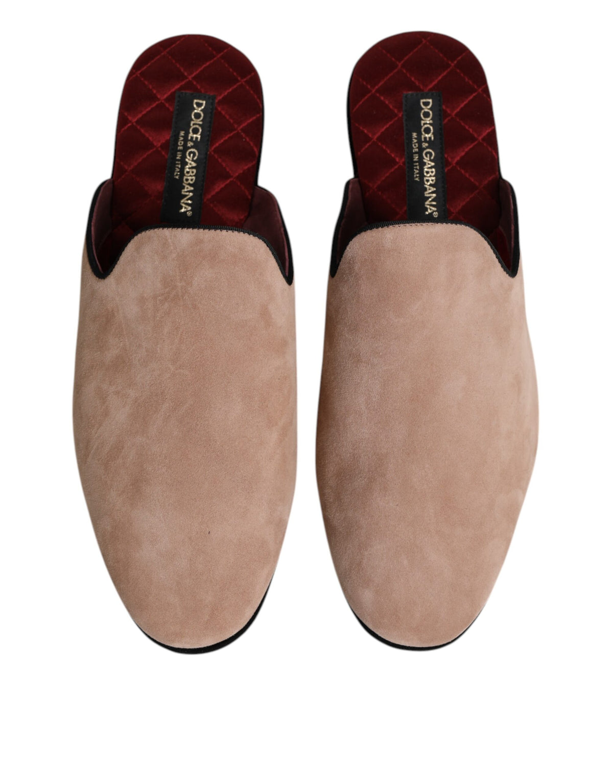 Beige Capra Suede Slides Flat Slipper Shoes
