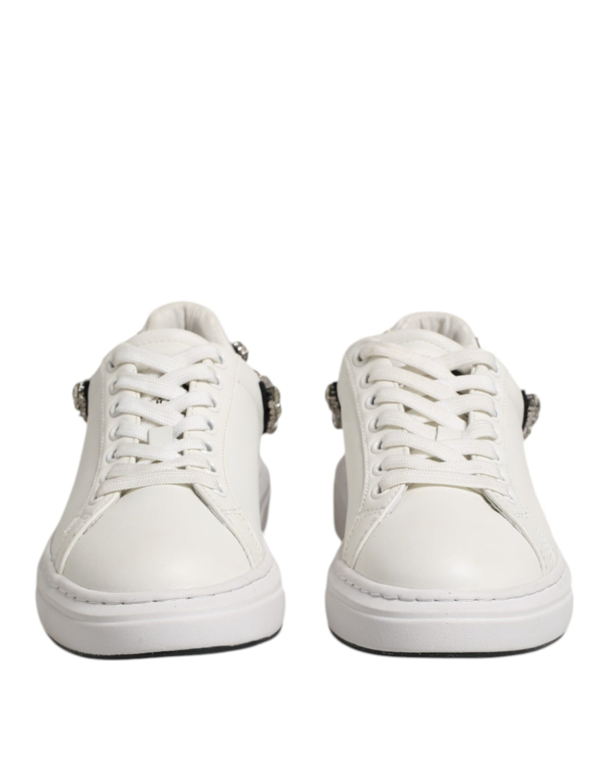 White Rhinestone Embellished Sneakers Shoes