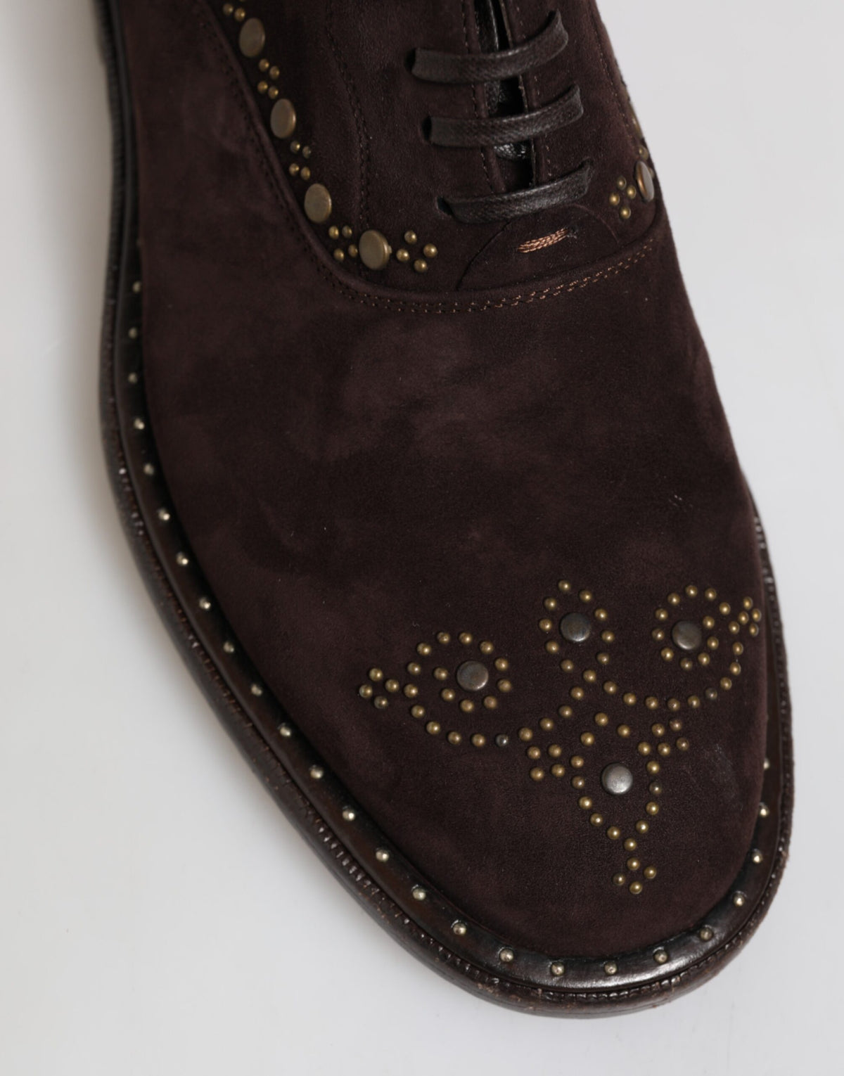 Brown Velvet Lace Up Oxford Dress Shoes
