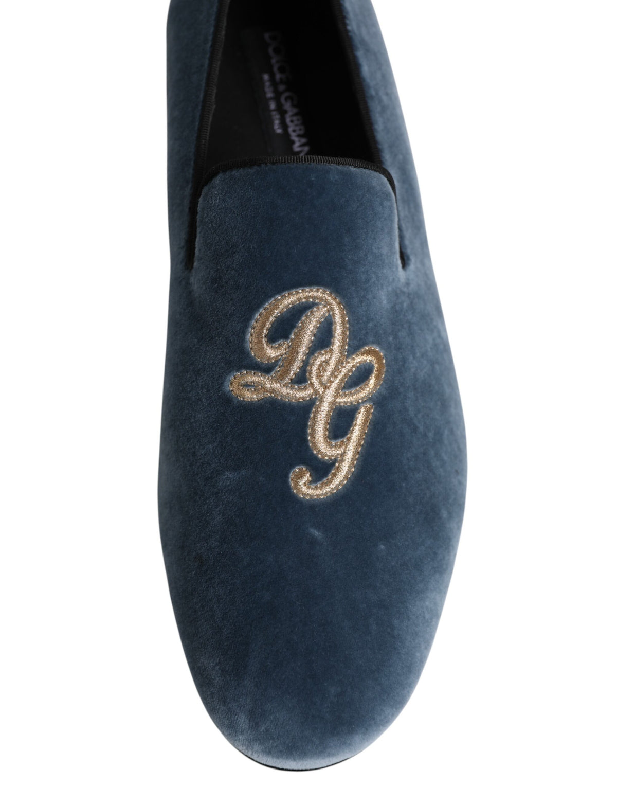 Blue Velvet DG Logo Loafers Formal Shoes