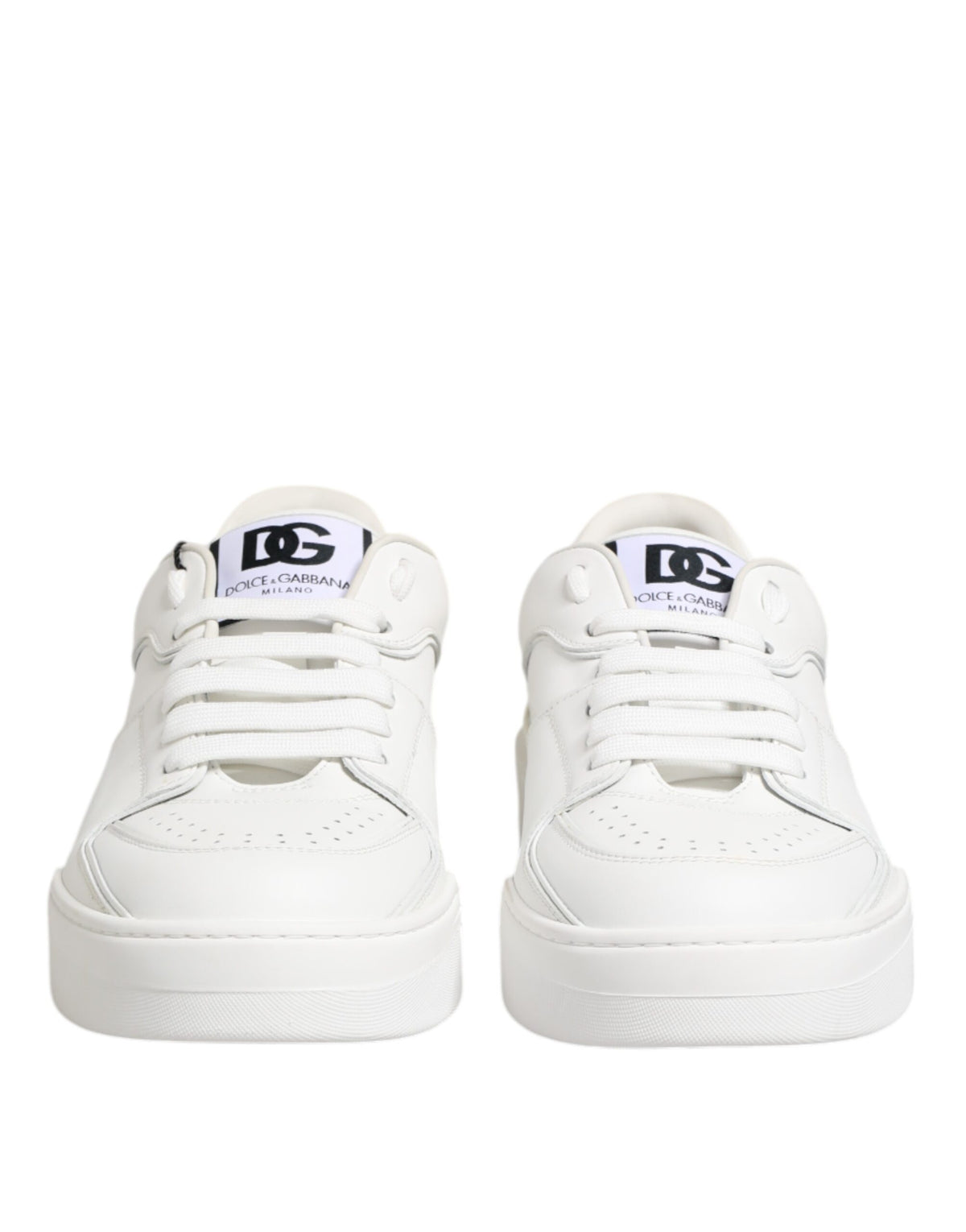 White Miami Leather Low Top Sneakers Shoes