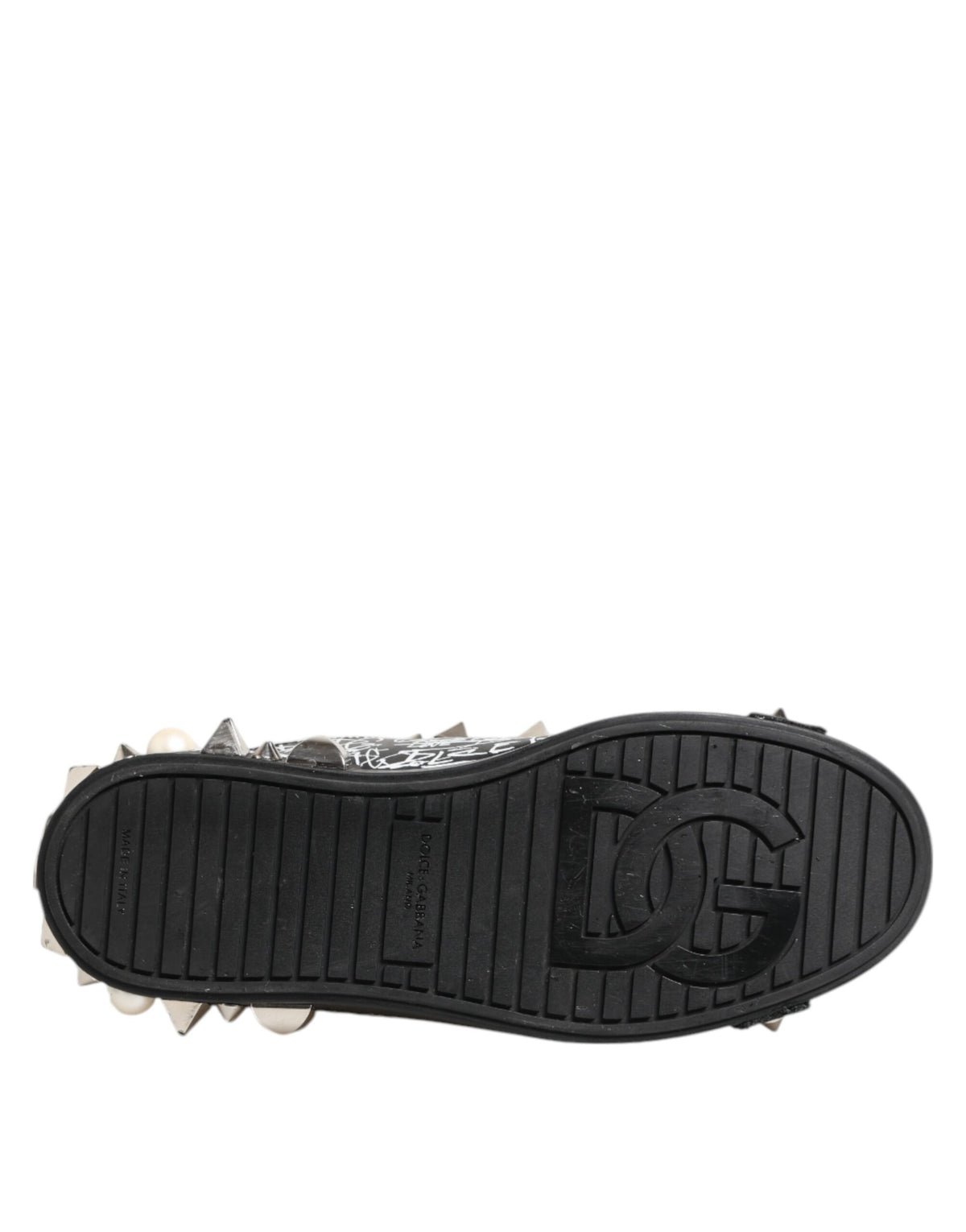 Black Portofino Stud Embellished Sneakers Shoes