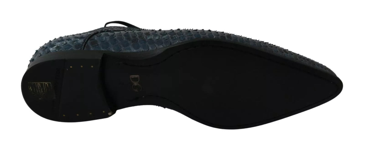 Blue Python Leather Snakeskin Shoes