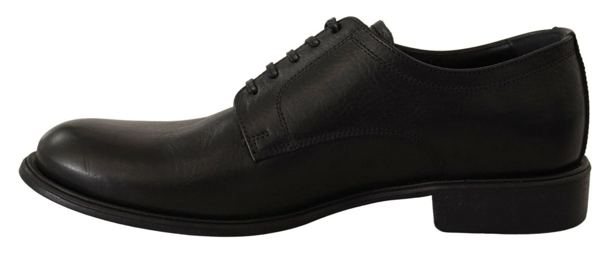 Black Lace Up Leather Men Formal Derby Shoes