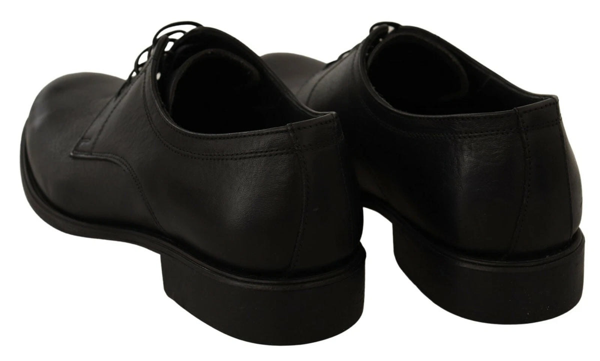 Black Lace Up Leather Men Formal Derby Shoes
