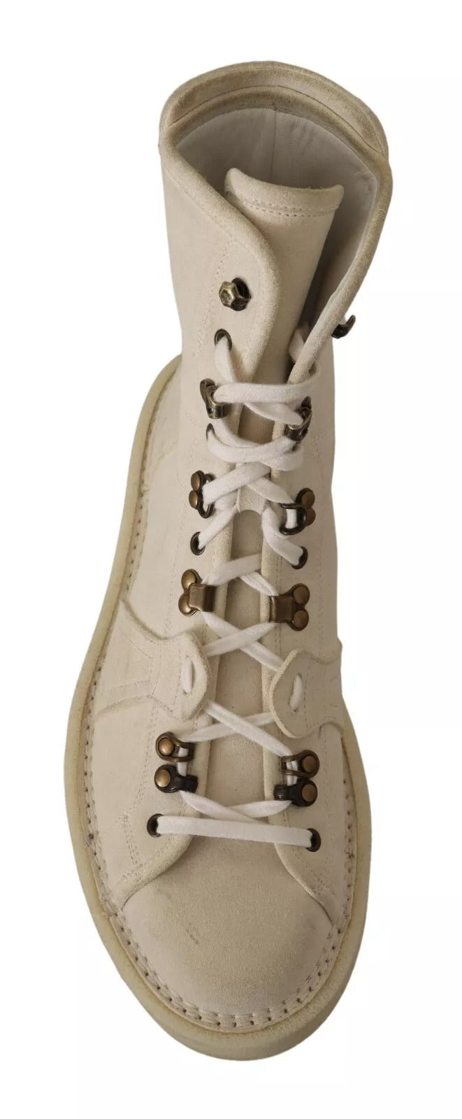 White Leather Lace Up Mens Boots