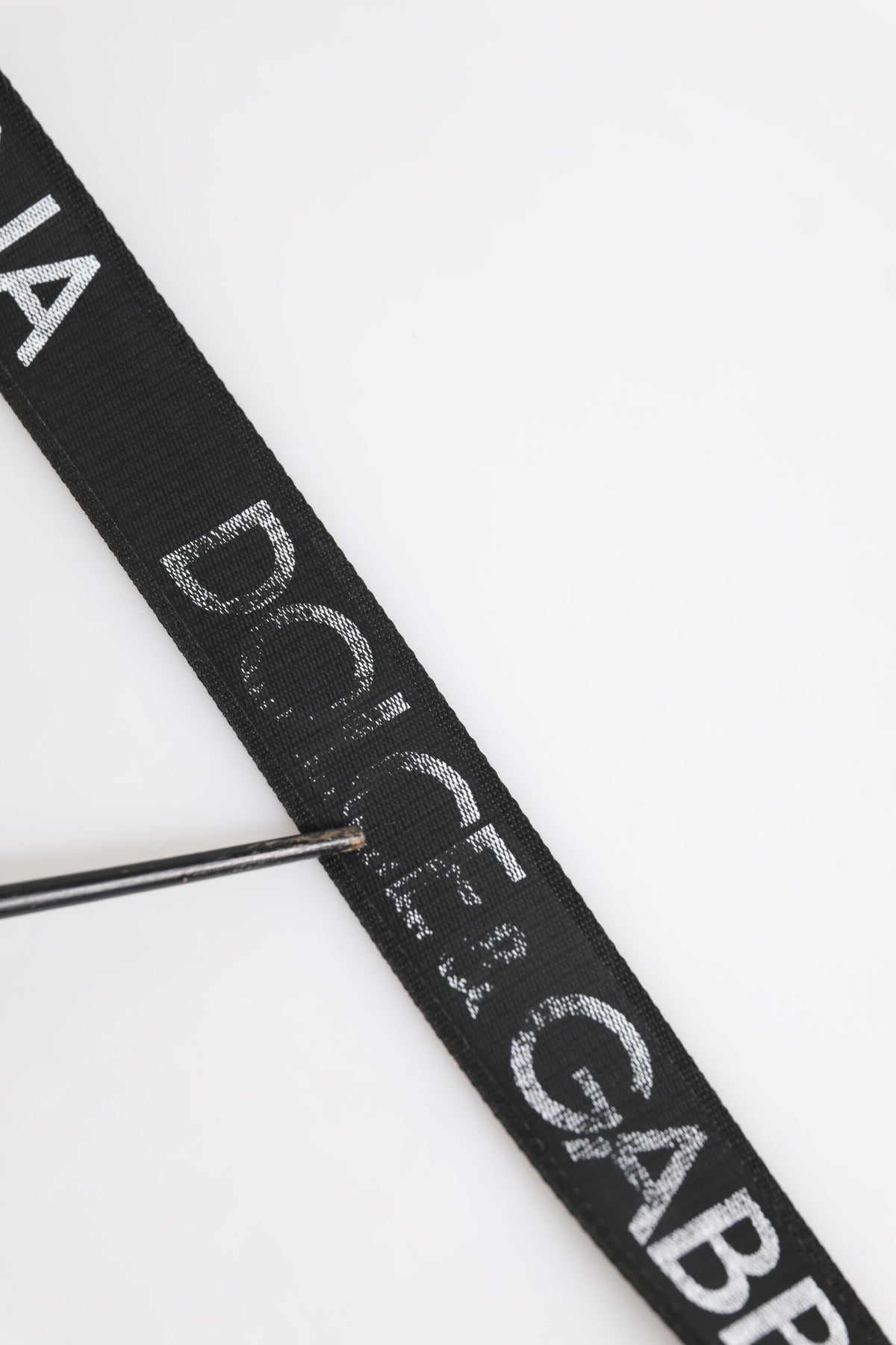 Black Polyester Leather Metal Buckle Belt