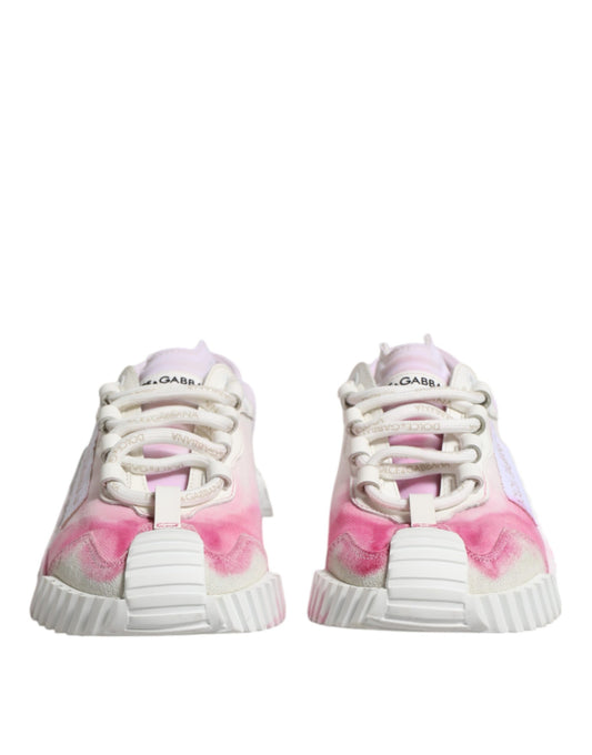 White NS1 Lace Up Low Top Sneakers Shoes