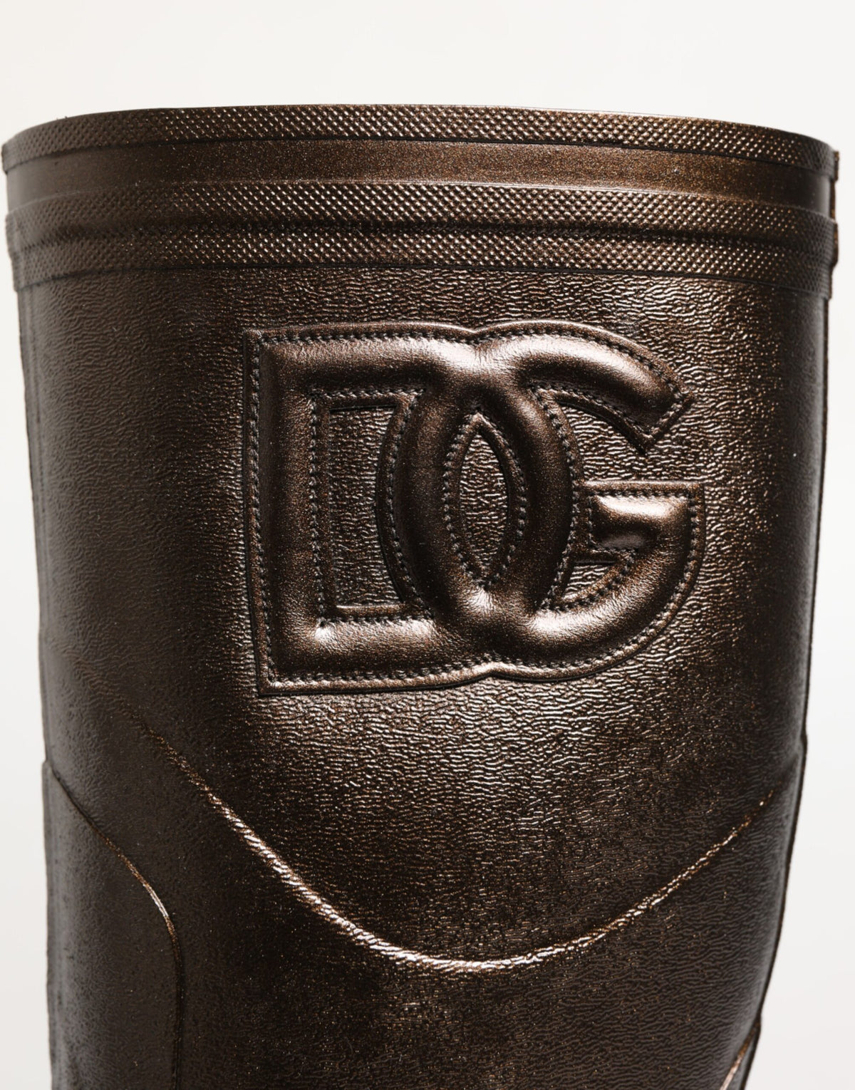 Metallic Bronze Pull On Rain Boots Shoes