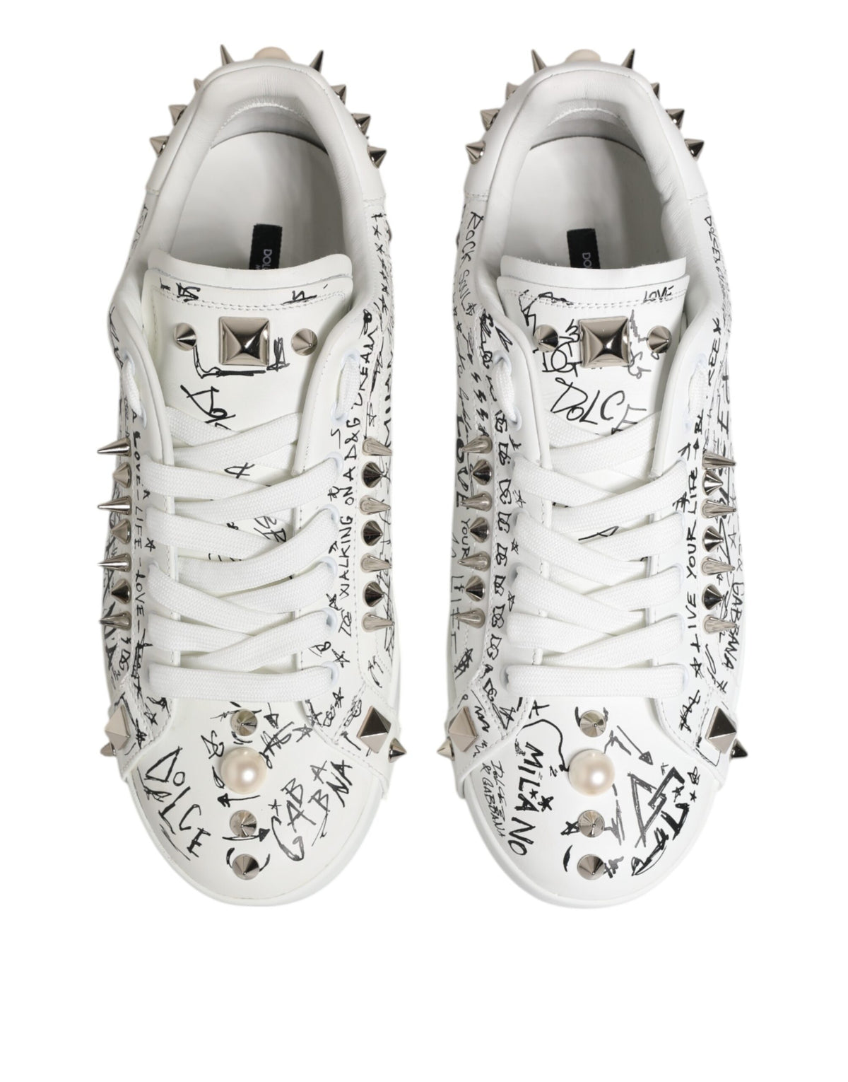 White Portofino Studded Men Sneakers Shoes