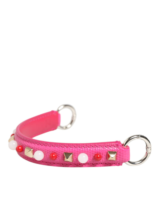 Pink Embellished Leather Bag Handle Women Shoulder Strap
