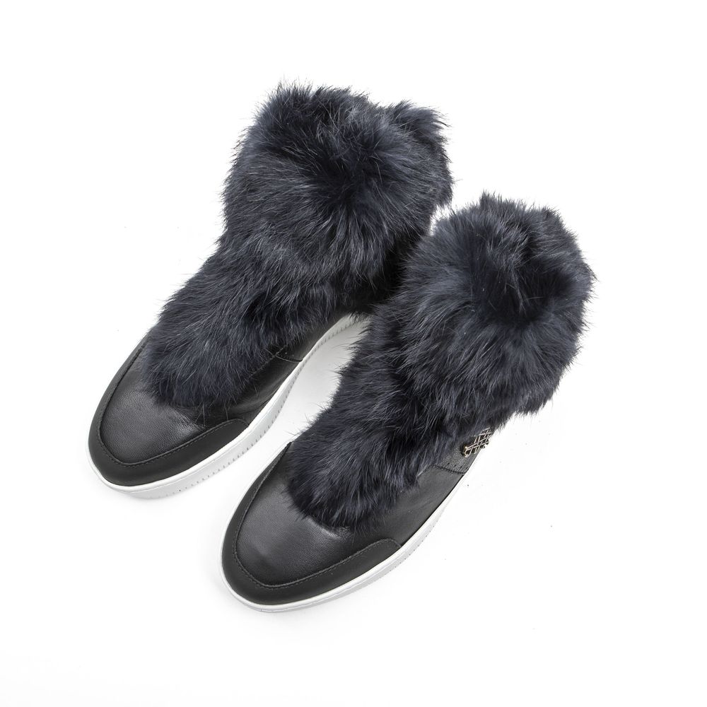 Blue Leather Women Sneaker