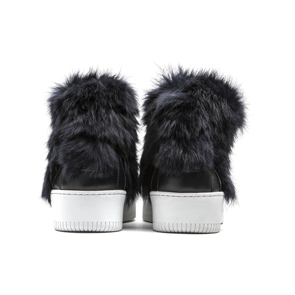 Blue Leather Women Sneaker