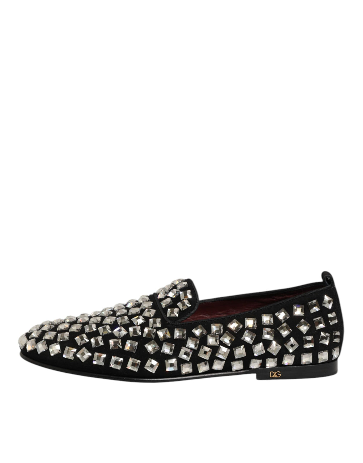 Black Suede Crystals Loafers Men Dress Shoes