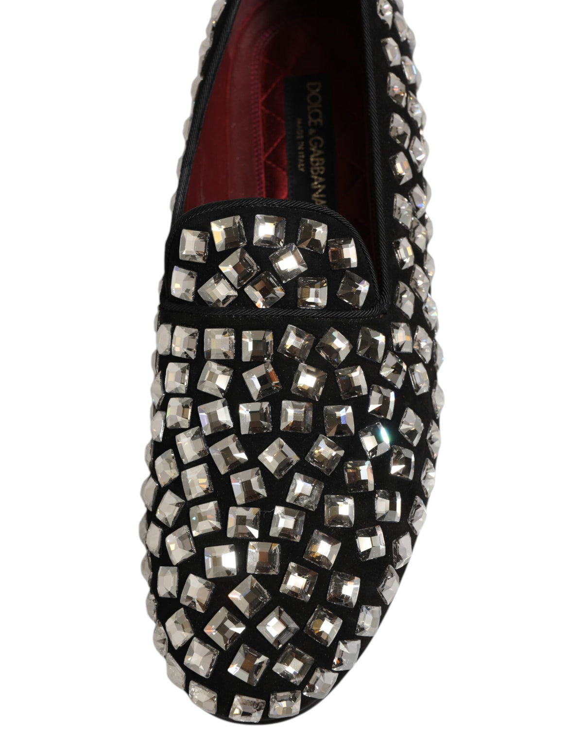 Black Suede Crystals Loafers Men Dress Shoes
