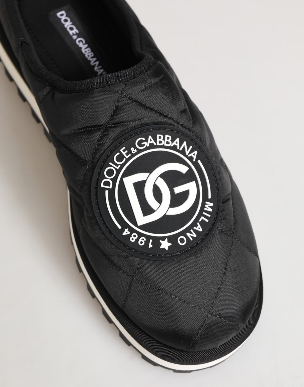 Black Nylon Low Top Slip On Sneaker Shoes