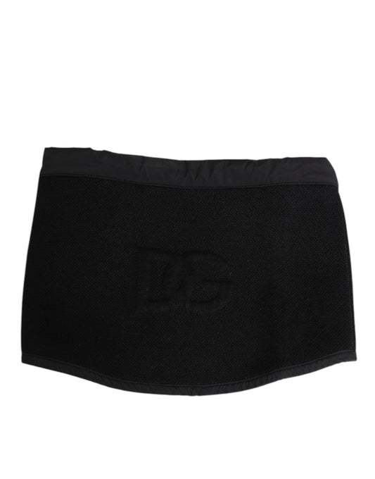Black Lace Stole Knitted DG Logo Men One Size Scarf