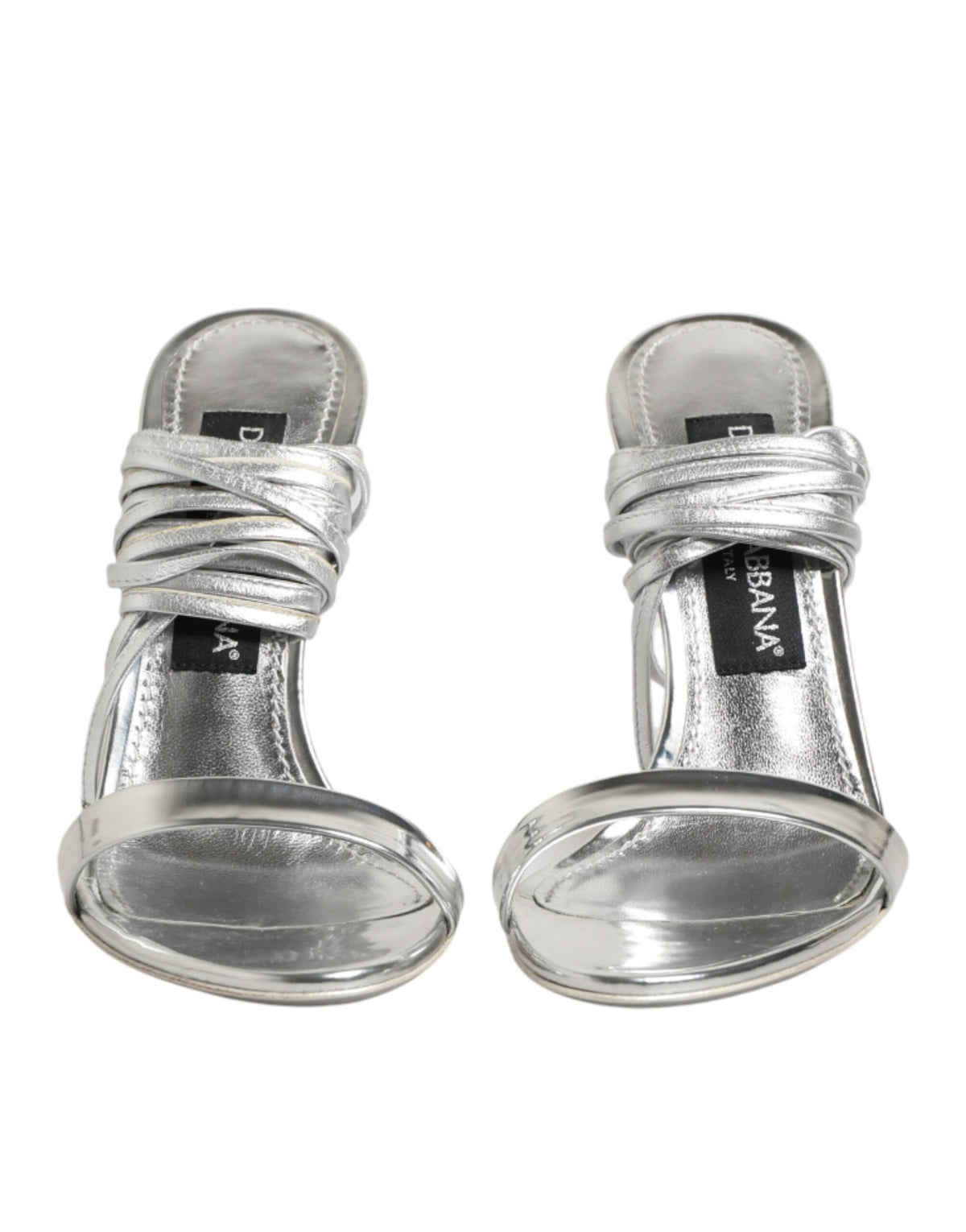 Silver Strappy High Heels Sandals Shoes