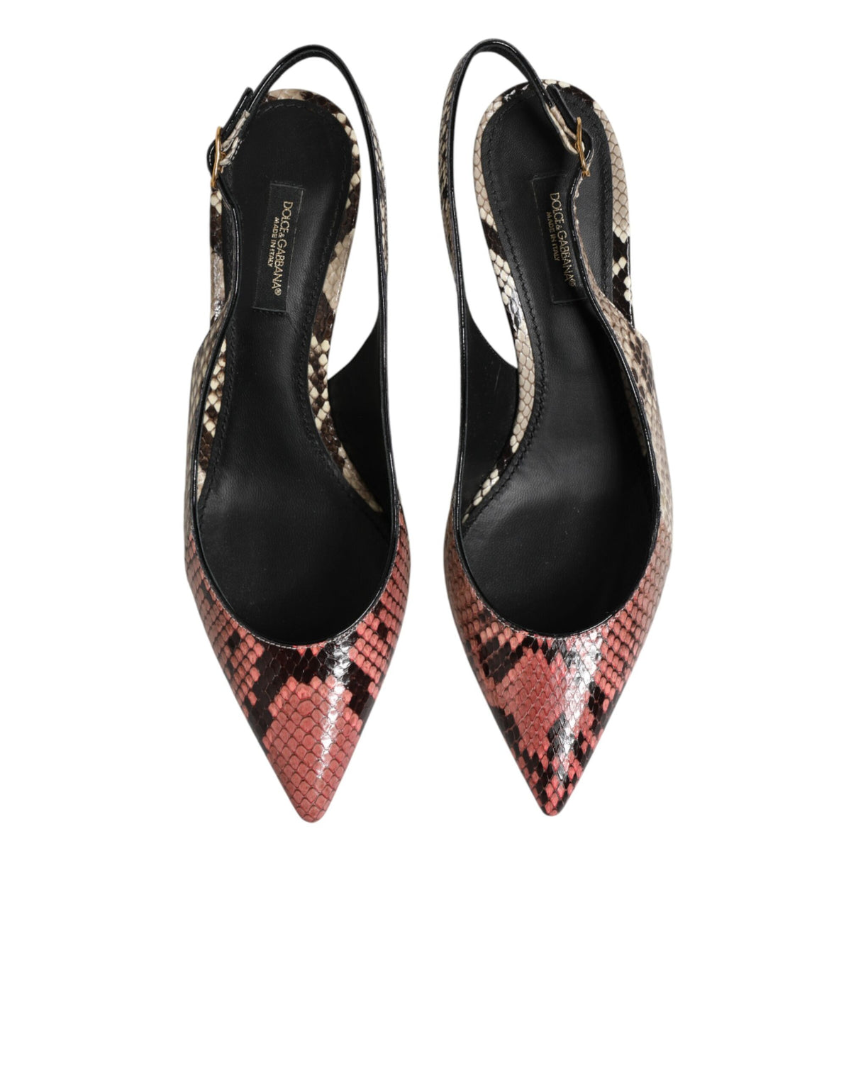 Multicolor Leather Heels Slingback  Shoes