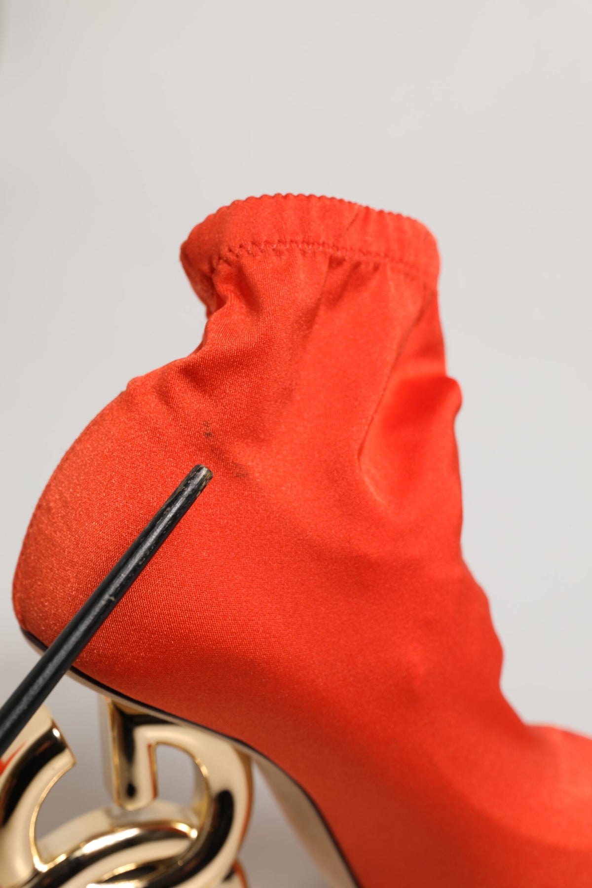 Orange DG Logo Heels Ankle Boots Shoes