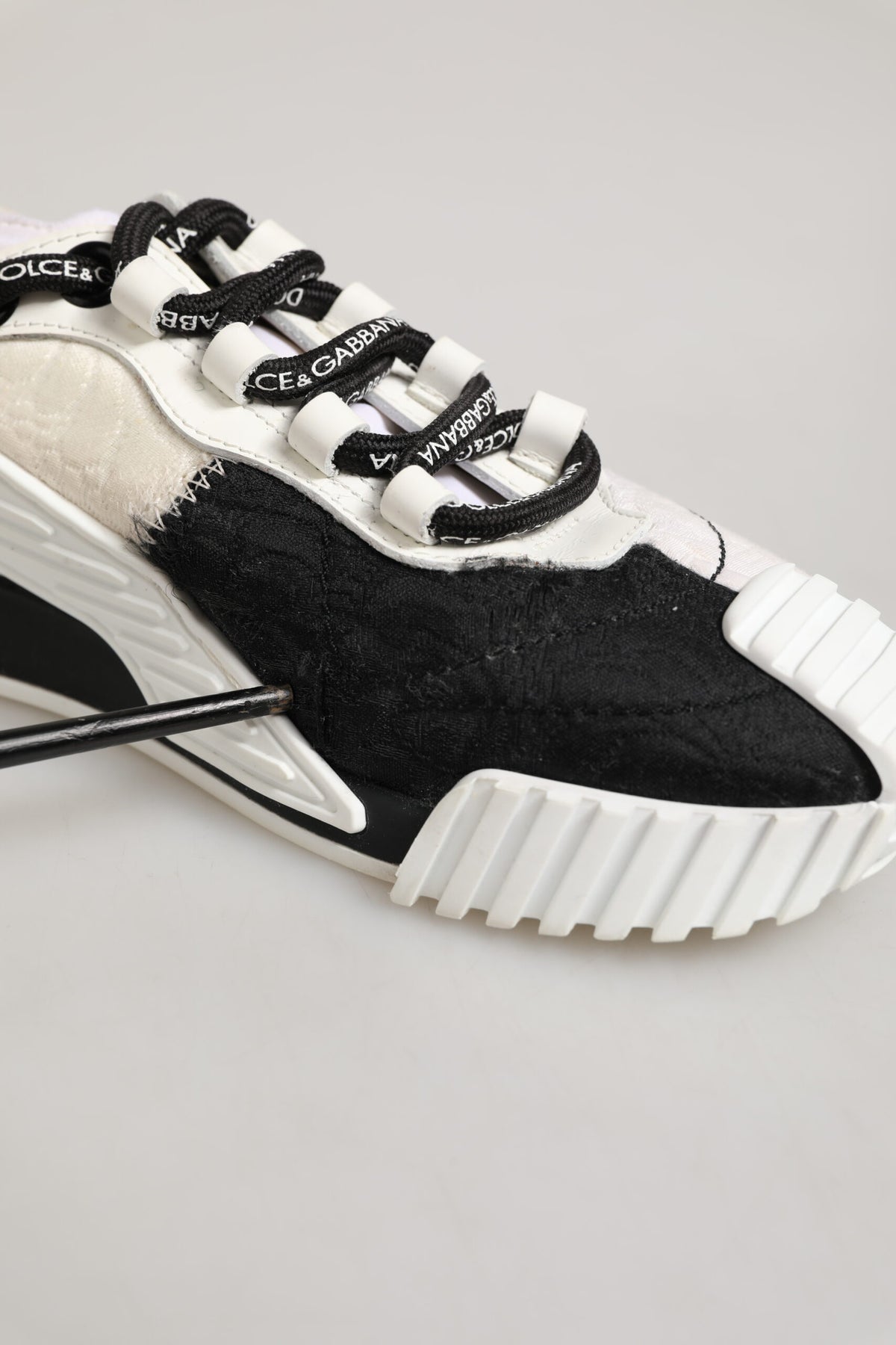 White Black Leather NS1 Sneaker  Shoes