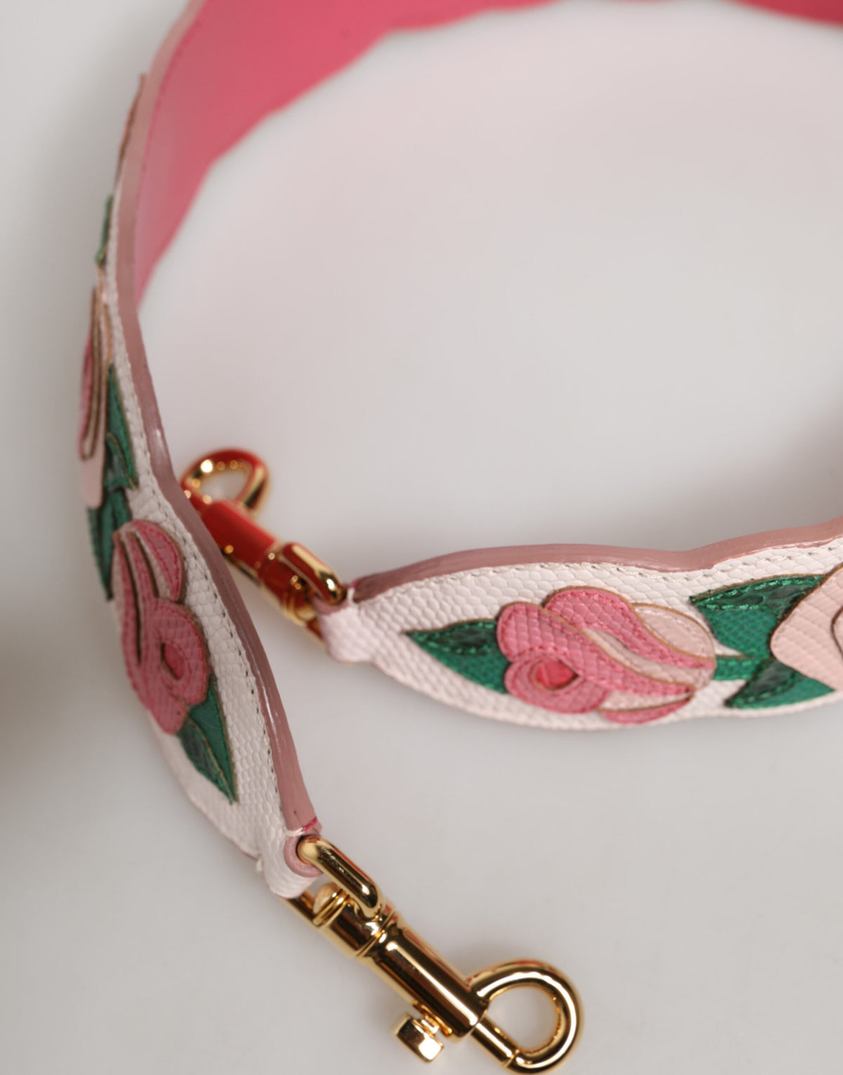 Strap White Floral Calf Leather Bag Accessory Shoulder