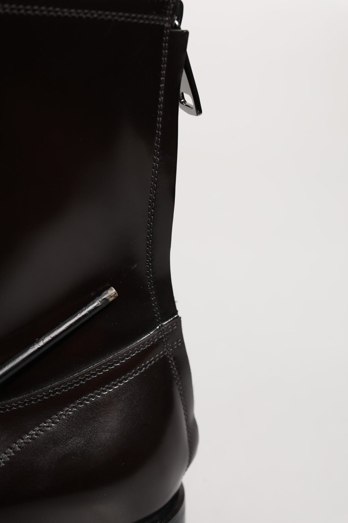 Brown Leather Lace Up Mid Calf Boots Shoes