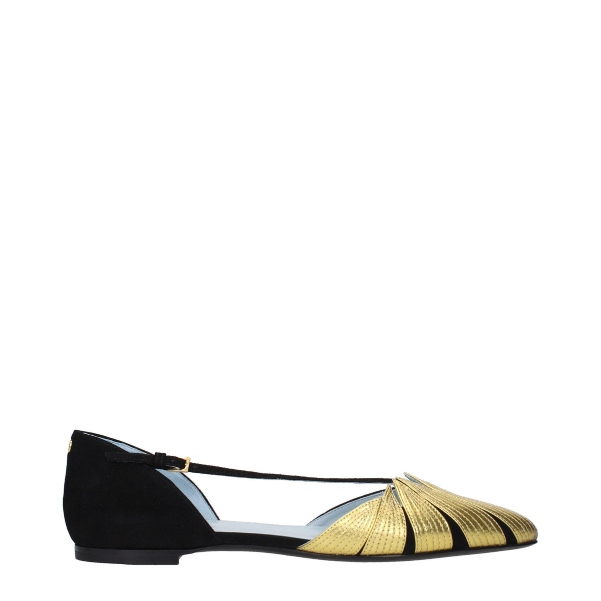 Black Leather Flat Sandals
