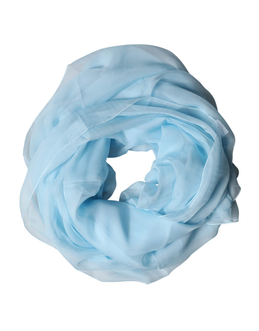 Light Blue Stole Silk Neck Wrap Shawl Scarf