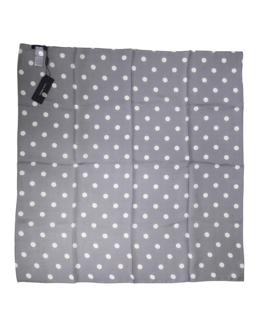Blue Polka Dot Silk Square Foulard 91.5cm x 89.5cm Scarf