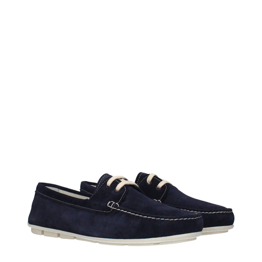 Siniset nahkaiset slip-on-loaferit